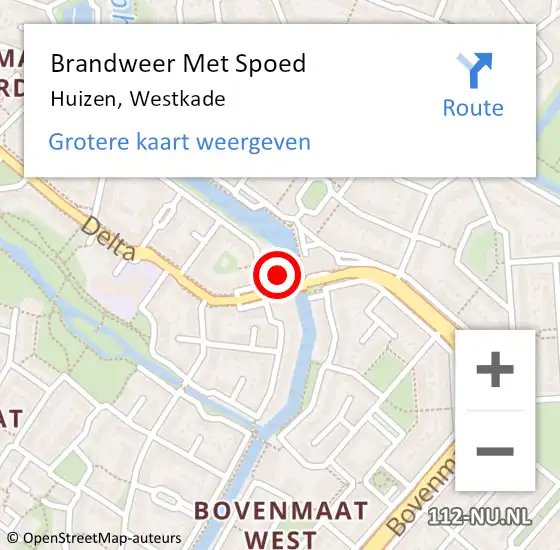 Locatie op kaart van de 112 melding: Brandweer Met Spoed Naar Huizen, Westkade op 7 maart 2025 10:59