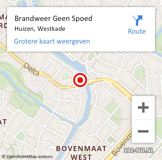 Locatie op kaart van de 112 melding: Brandweer Geen Spoed Naar Huizen, Westkade op 7 maart 2025 11:03