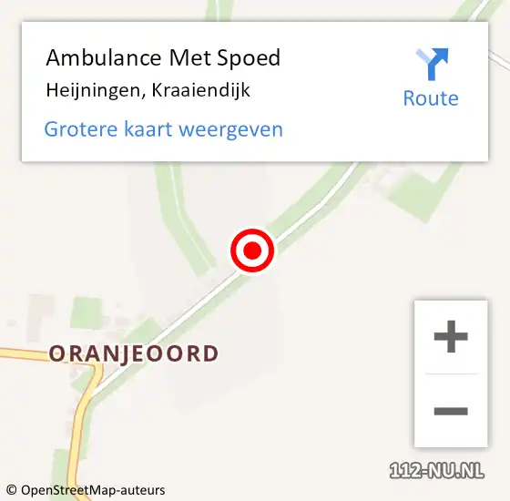 Locatie op kaart van de 112 melding: Ambulance Met Spoed Naar Heijningen, Kraaiendijk op 9 november 2014 00:14