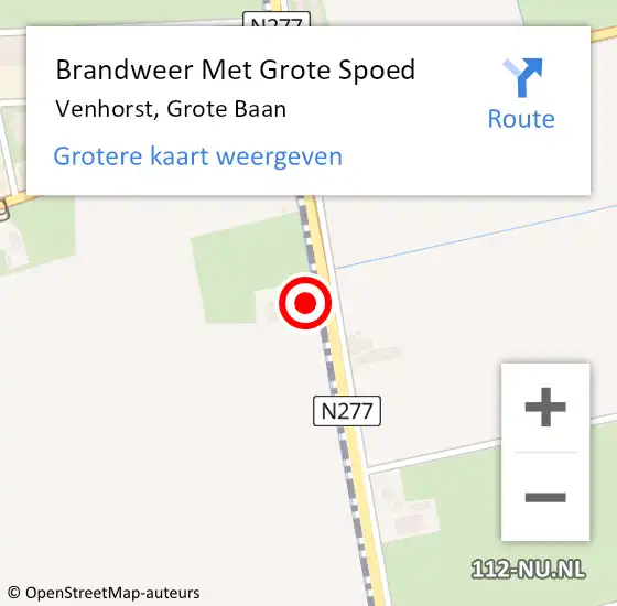 Locatie op kaart van de 112 melding: Brandweer Met Grote Spoed Naar Venhorst, Grote Baan op 7 maart 2025 19:32
