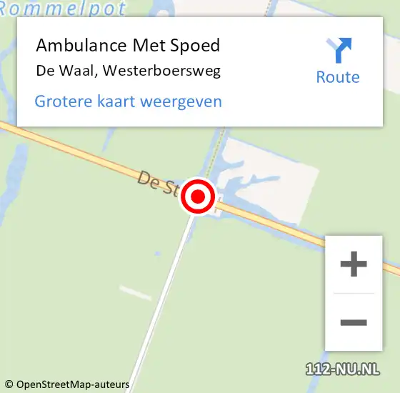 Locatie op kaart van de 112 melding: Ambulance Met Spoed Naar De Waal, De Staart op 9 november 2014 01:32