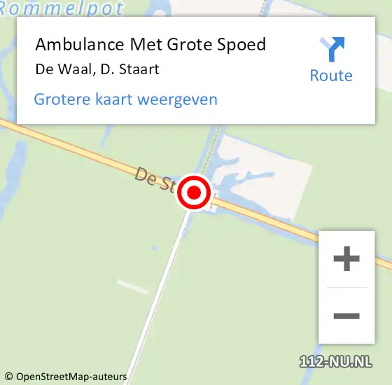 Locatie op kaart van de 112 melding: Ambulance Met Grote Spoed Naar De Waal, D. Staart op 9 november 2014 01:46