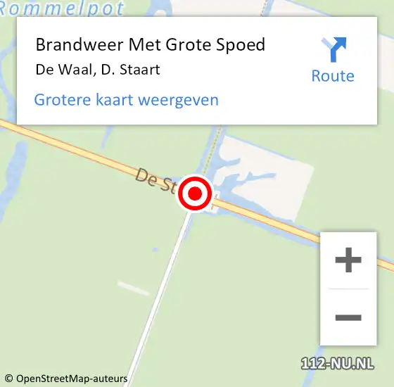 Locatie op kaart van de 112 melding: Brandweer Met Grote Spoed Naar De Waal, D. Staart op 9 november 2014 01:46