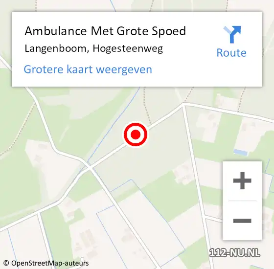 Locatie op kaart van de 112 melding: Ambulance Met Grote Spoed Naar Langenboom, Hogesteenweg op 20 oktober 2013 12:54