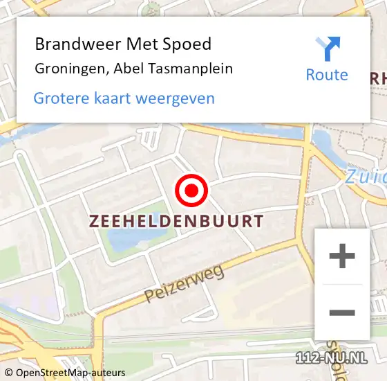 Locatie op kaart van de 112 melding: Brandweer Met Spoed Naar Groningen, Abel Tasmanplein op 9 november 2014 03:51