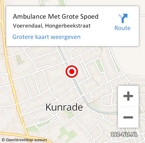 Locatie op kaart van de 112 melding: Ambulance Met Grote Spoed Naar Voerendaal, Hongerbeekstraat op 9 november 2014 08:12