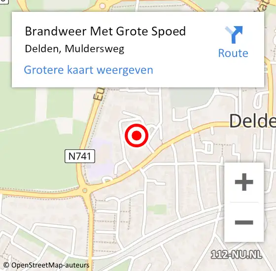 Locatie op kaart van de 112 melding: Brandweer Met Grote Spoed Naar Delden, Muldersweg op 20 oktober 2013 13:09