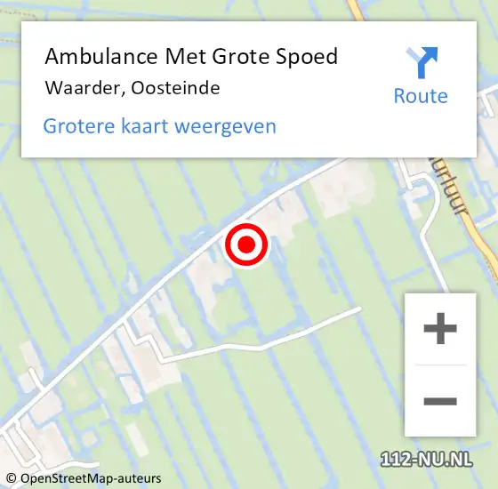 Locatie op kaart van de 112 melding: Ambulance Met Grote Spoed Naar Waarder, Oosteinde op 9 maart 2025 15:01