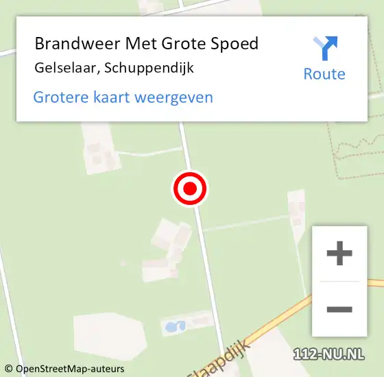 Locatie op kaart van de 112 melding: Brandweer Met Grote Spoed Naar Gelselaar, Schuppendijk op 9 november 2014 11:09