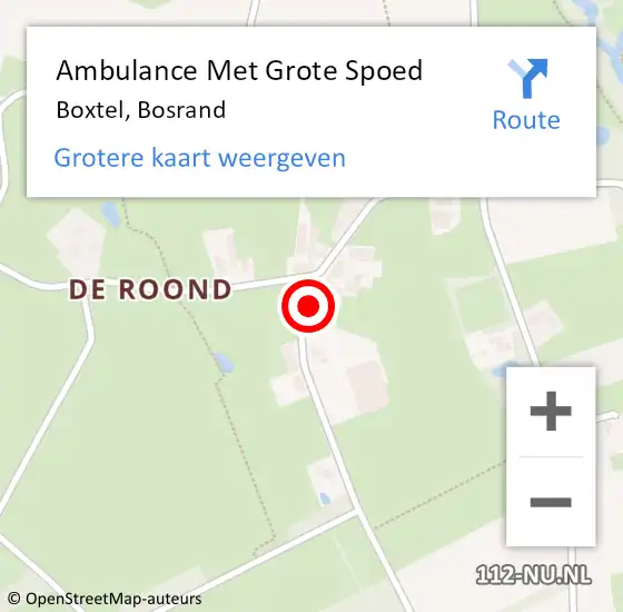 Locatie op kaart van de 112 melding: Ambulance Met Grote Spoed Naar Boxtel, Bosrand op 20 oktober 2013 13:23