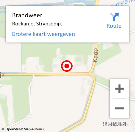 Locatie op kaart van de 112 melding: Brandweer Rockanje, Strypsedijk op 10 maart 2025 14:32