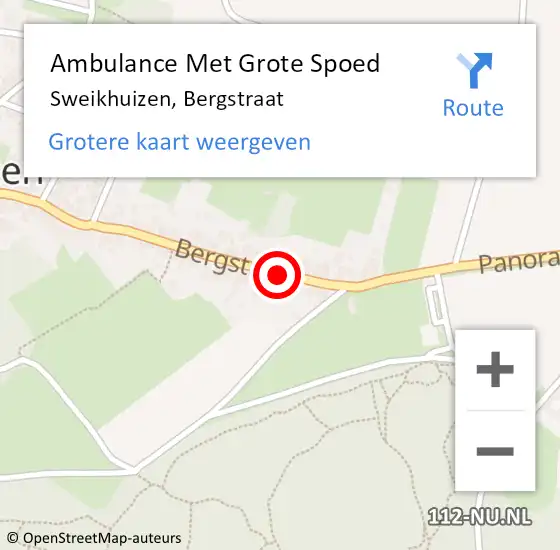 Locatie op kaart van de 112 melding: Ambulance Met Grote Spoed Naar Sweikhuizen, Bergstraat op 9 november 2014 12:01