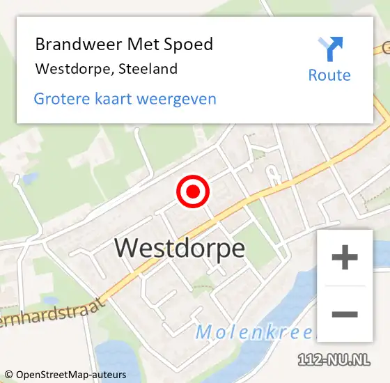 Locatie op kaart van de 112 melding: Brandweer Met Spoed Naar Westdorpe, Steeland op 9 november 2014 12:16