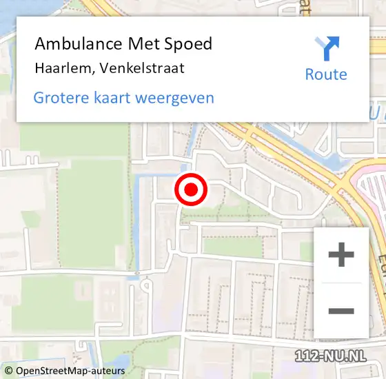 Locatie op kaart van de 112 melding: Ambulance Met Spoed Naar Haarlem, Venkelstraat op 10 maart 2025 21:17