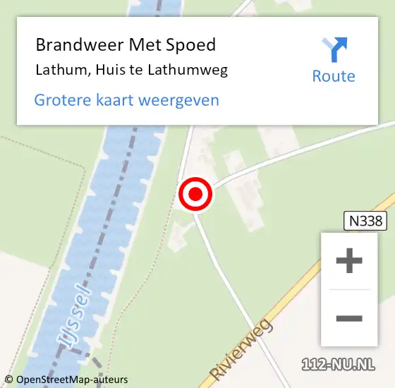 Locatie op kaart van de 112 melding: Brandweer Met Spoed Naar Lathum, Huis te Lathumweg op 11 maart 2025 09:52