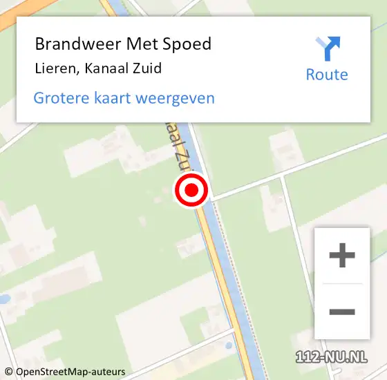 Locatie op kaart van de 112 melding: Brandweer Met Spoed Naar Lieren, Kanaal Zuid op 20 oktober 2013 13:37