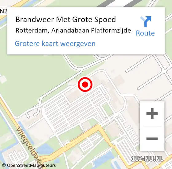 Locatie op kaart van de 112 melding: Brandweer Met Grote Spoed Naar Rotterdam, Arlandabaan Platformzijde op 11 maart 2025 16:17