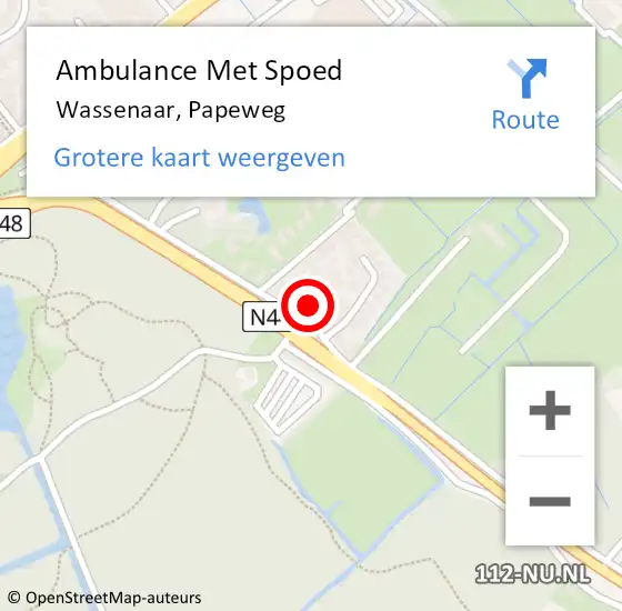 Locatie op kaart van de 112 melding: Ambulance Met Spoed Naar Wassenaar, Papeweg op 11 maart 2025 17:26