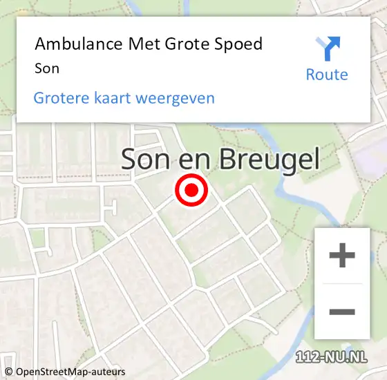 Locatie op kaart van de 112 melding: Ambulance Met Grote Spoed Naar Son op 11 maart 2025 18:17