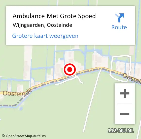 Locatie op kaart van de 112 melding: Ambulance Met Grote Spoed Naar Wijngaarden, Oosteinde op 20 oktober 2013 13:40