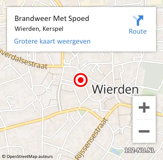 Locatie op kaart van de 112 melding: Brandweer Met Spoed Naar Wierden, Kerspel op 9 november 2014 15:04
