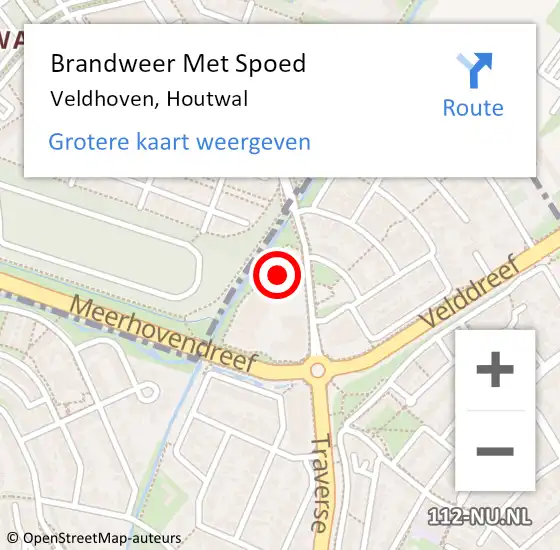 Locatie op kaart van de 112 melding: Brandweer Met Spoed Naar Veldhoven, Houtwal op 12 maart 2025 09:39