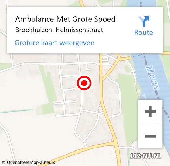 Locatie op kaart van de 112 melding: Ambulance Met Grote Spoed Naar Broekhuizen, Helmissenstraat op 9 november 2014 15:33