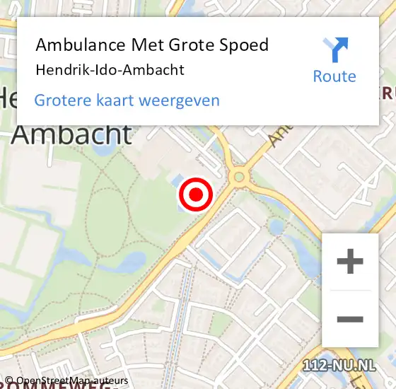 Locatie op kaart van de 112 melding: Ambulance Met Grote Spoed Naar Hendrik-Ido-Ambacht op 12 maart 2025 09:56