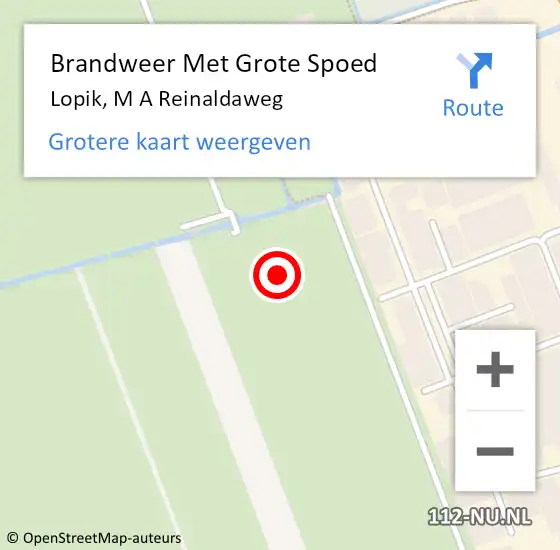 Locatie op kaart van de 112 melding: Brandweer Met Grote Spoed Naar Lopik, M A Reinaldaweg op 12 maart 2025 17:55