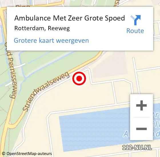 Locatie op kaart van de 112 melding: Ambulance Met Zeer Grote Spoed Naar Rotterdam, Reeweg op 12 maart 2025 18:53