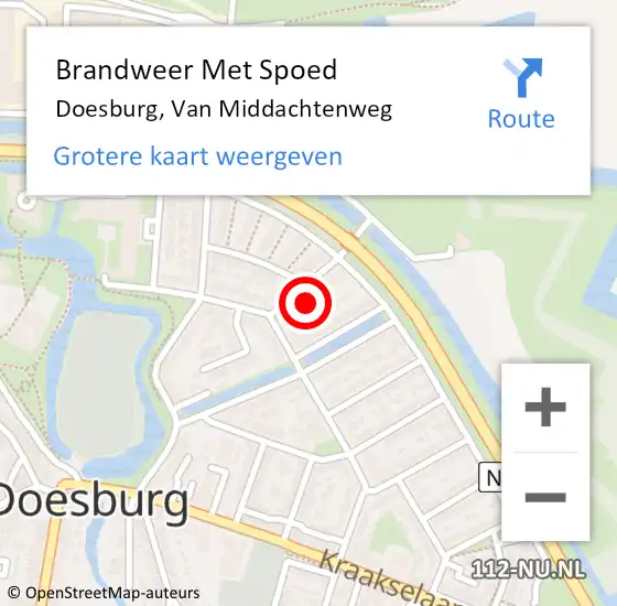 Locatie op kaart van de 112 melding: Brandweer Met Spoed Naar Doesburg, Van Middachtenweg op 13 maart 2025 09:23