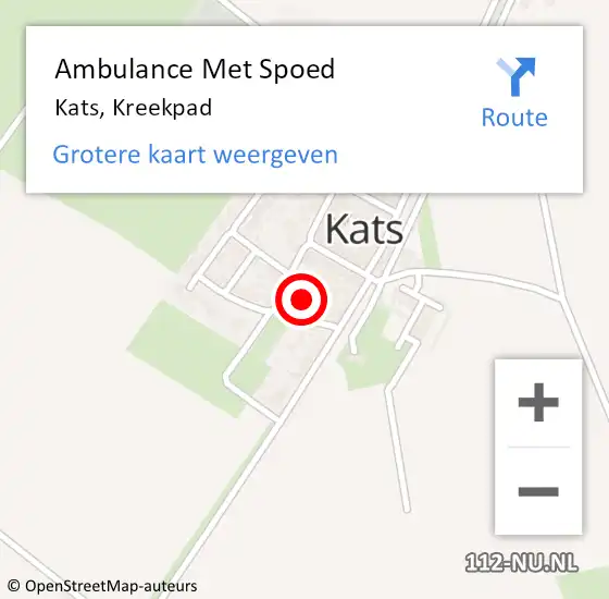 Locatie op kaart van de 112 melding: Ambulance Met Spoed Naar Kats, Kreekpad op 20 oktober 2013 14:05