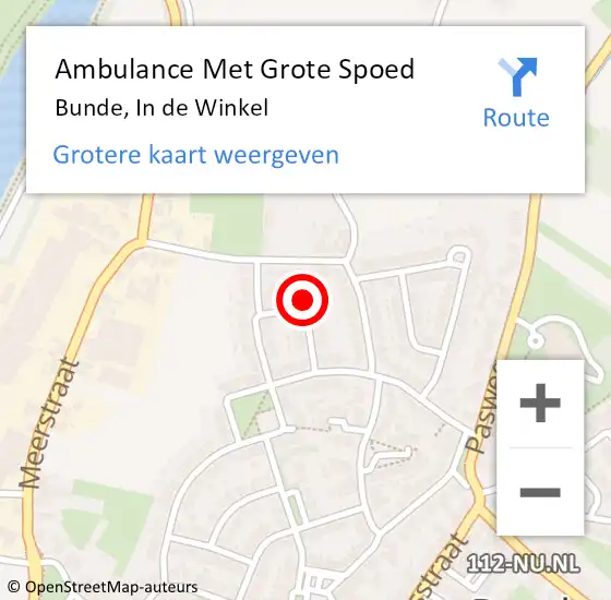 Locatie op kaart van de 112 melding: Ambulance Met Grote Spoed Naar Bunde, In de Winkel op 9 november 2014 19:55