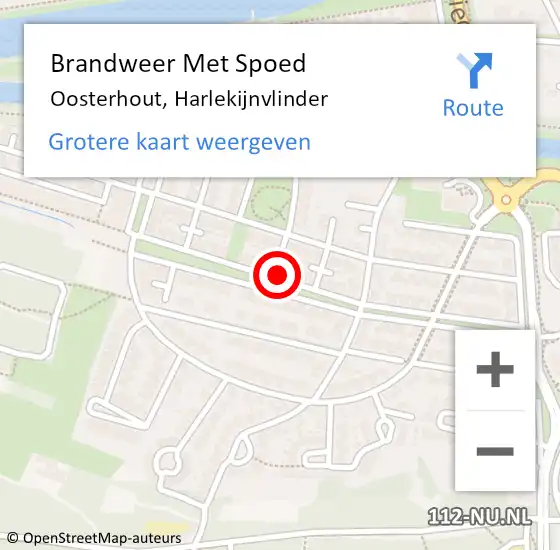 Locatie op kaart van de 112 melding: Brandweer Met Spoed Naar Oosterhout, Harlekijnvlinder op 14 maart 2025 07:26