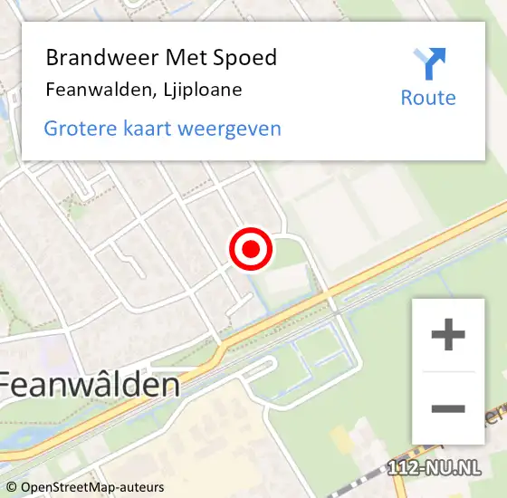 Locatie op kaart van de 112 melding: Brandweer Met Spoed Naar Feanwalden, Ljiploane op 9 november 2014 20:08