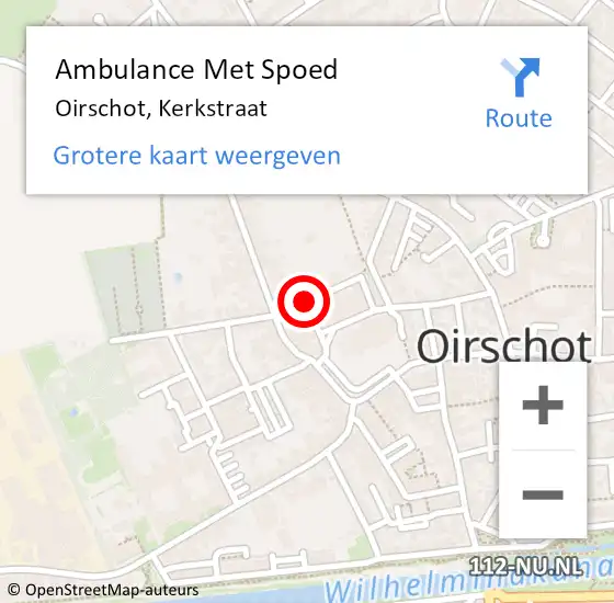 Locatie op kaart van de 112 melding: Ambulance Met Spoed Naar Oirschot, Kerkstraat op 9 november 2014 20:12