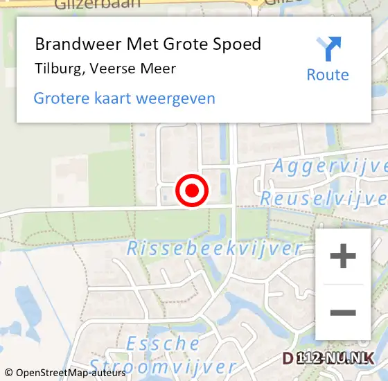 Locatie op kaart van de 112 melding: Brandweer Met Grote Spoed Naar Tilburg, Veerse Meer op 9 november 2014 20:37