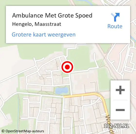 Locatie op kaart van de 112 melding: Ambulance Met Grote Spoed Naar Hengelo, Maasstraat op 9 november 2014 20:53