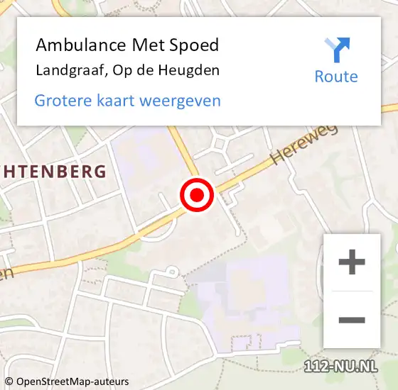 Locatie op kaart van de 112 melding: Ambulance Met Spoed Naar Landgraaf, Op de Heugden op 9 november 2014 21:39