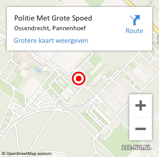 Locatie op kaart van de 112 melding: Politie Met Grote Spoed Naar Ossendrecht, Pannenhoef op 14 maart 2025 22:20