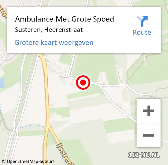 Locatie op kaart van de 112 melding: Ambulance Met Grote Spoed Naar Susteren, Heerenstraat op 9 november 2014 22:21