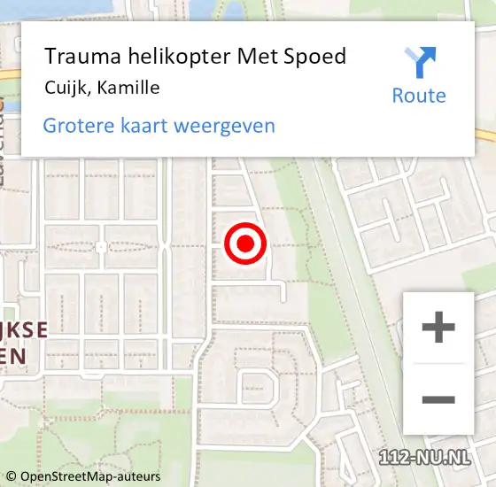 Locatie op kaart van de 112 melding: Trauma helikopter Met Spoed Naar Cuijk, Kamille op 15 maart 2025 10:30