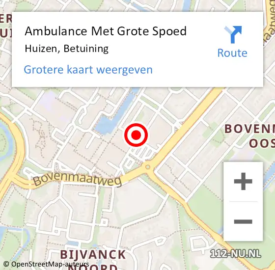 Locatie op kaart van de 112 melding: Ambulance Met Grote Spoed Naar Huizen, Betuining op 9 november 2014 23:41