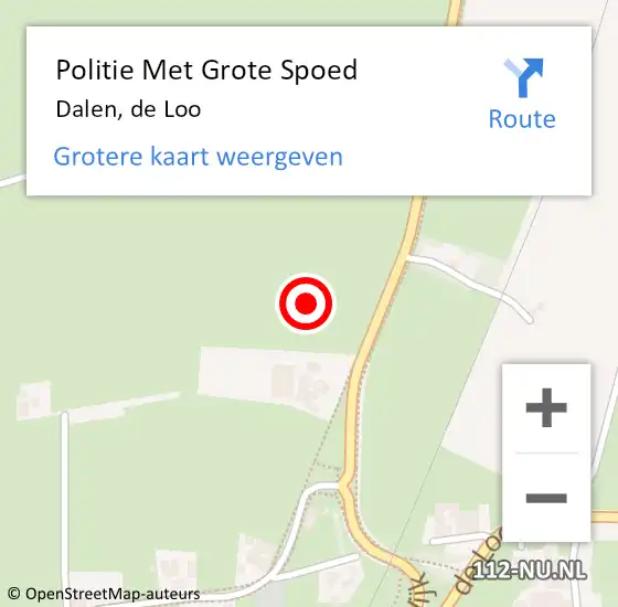 Locatie op kaart van de 112 melding: Politie Met Grote Spoed Naar Dalen, de Loo op 15 maart 2025 12:16