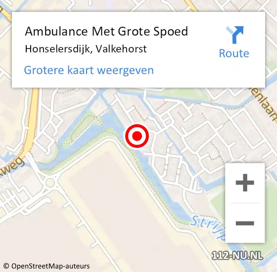 Locatie op kaart van de 112 melding: Ambulance Met Grote Spoed Naar Honselersdijk, Valkehorst op 15 maart 2025 14:48