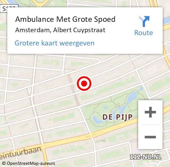 Locatie op kaart van de 112 melding: Ambulance Met Grote Spoed Naar Amsterdam, Albert Cuypstraat op 15 maart 2025 22:06