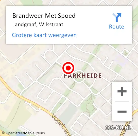 Locatie op kaart van de 112 melding: Brandweer Met Spoed Naar Landgraaf, Wilsstraat op 16 maart 2025 00:54
