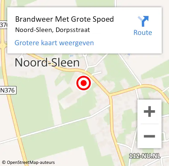 Locatie op kaart van de 112 melding: Brandweer Met Grote Spoed Naar Noord-Sleen, Dorpsstraat op 20 oktober 2013 14:47