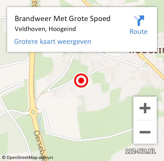 Locatie op kaart van de 112 melding: Brandweer Met Grote Spoed Naar Veldhoven, Hoogeind op 16 maart 2025 16:08