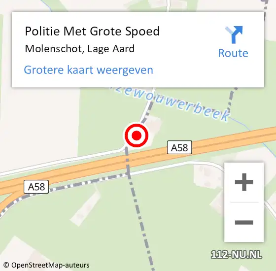 Locatie op kaart van de 112 melding: Politie Met Grote Spoed Naar Molenschot, Lage Aard op 16 maart 2025 16:28